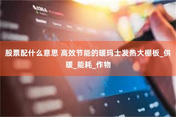 股票配什么意思 高效节能的暖玛士发热大棚板_供暖_能耗_作物
