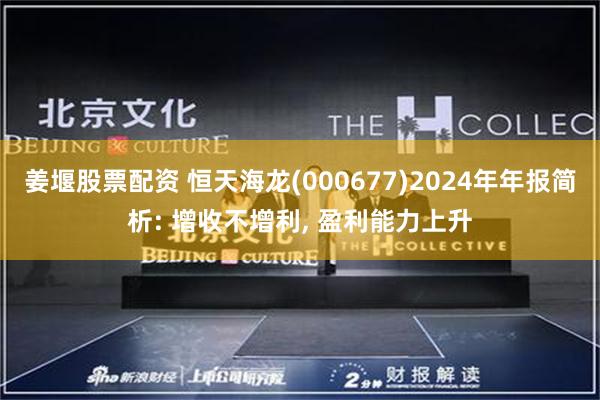 姜堰股票配资 恒天海龙(000677)2024年年报简析: 增收不增利, 盈利能力上升