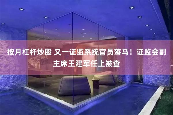 按月杠杆炒股 又一证监系统官员落马！证监会副主席王建军任上被查